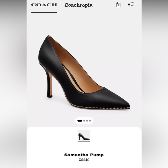Coach Shoes - Coach Samantha Black Leather Pump Size 5.5